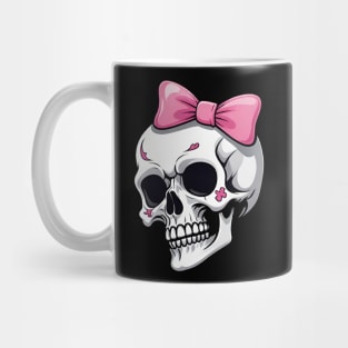Girly Skull with Pink Bow Mug
